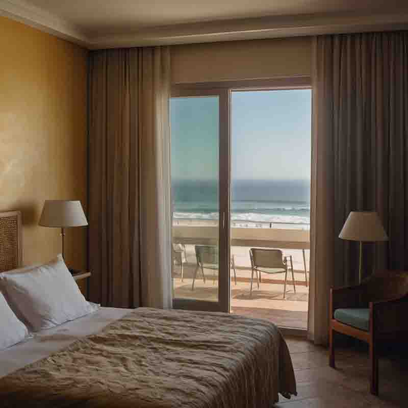 Accommodation with beach views on the Costa da Caparica beach.